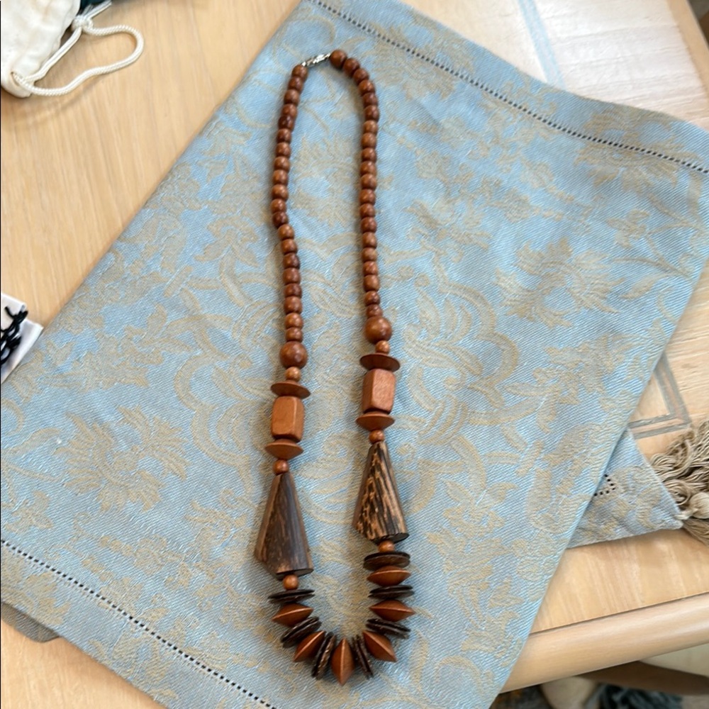 Vintage Wooden Beaded Necklace